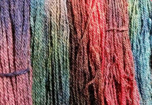 rainbow colored hand dyed yarn