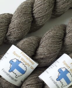 Natural Light Warm Grey FINNSHEEP and MULBERRY SILK Worsted Weight 3 Ply  Yarn 230 yards, 4+ oz -  - Point of View Farm - Purebred  Registered Finnsheep