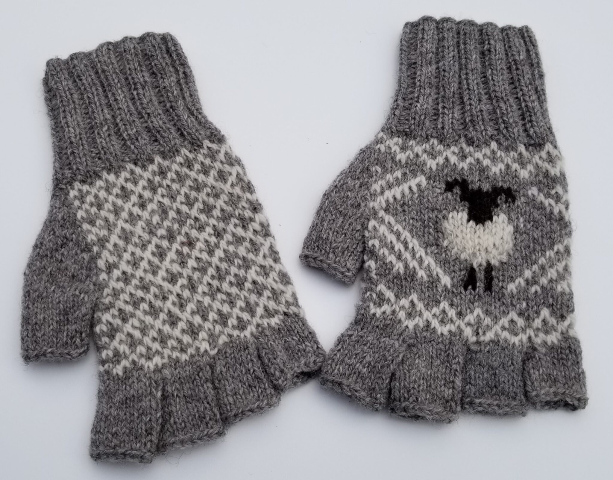 Hand Knit FINNSHEEP Sheep Fingerless Gloves from Finland, Adult ...