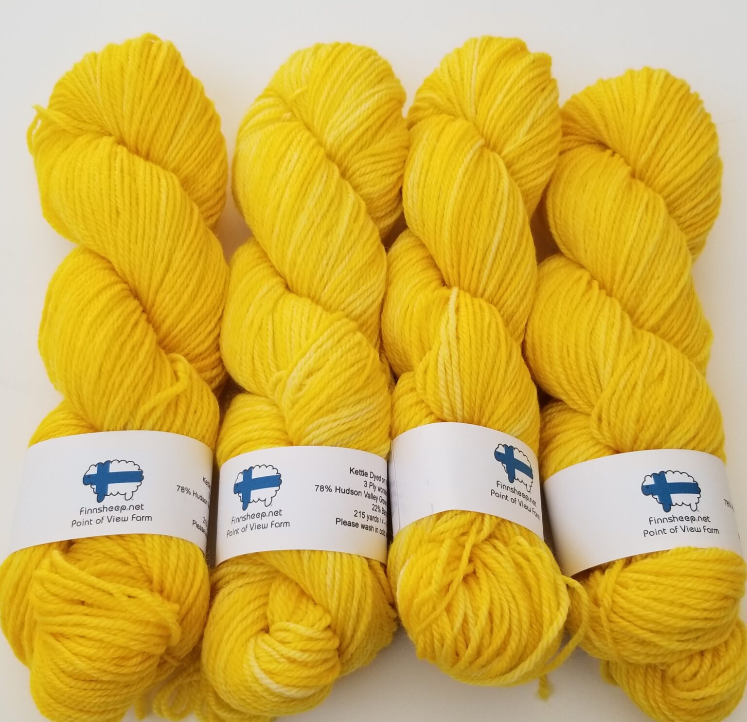 Local WOOL and BAMBOO 3 Ply "Hello Yellow" Subtle Variegated Yarn