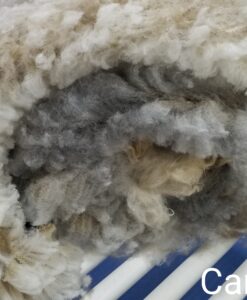 A close up of the wool on a cat.