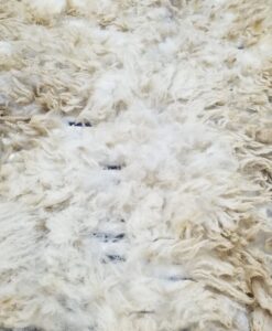 A white rug with some fur on it