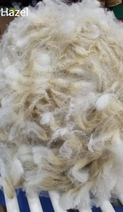 A close up of some white wool