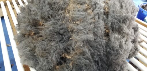 A close up of the fur on a coat