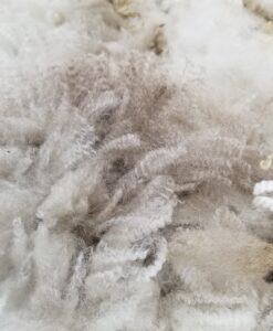 A close up of some white and brown wool